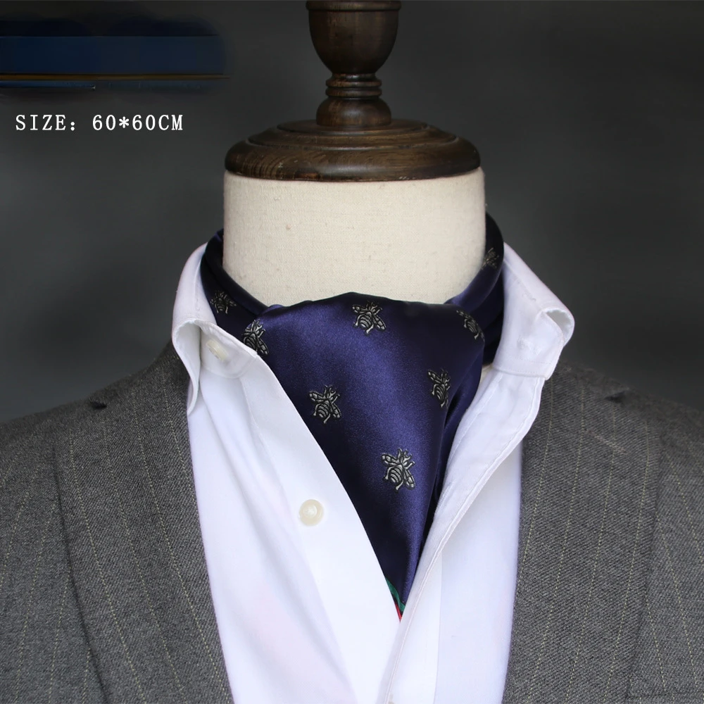Ascot Neck Scarf - وشاح حريري بريطاني للرجال ، منشفة