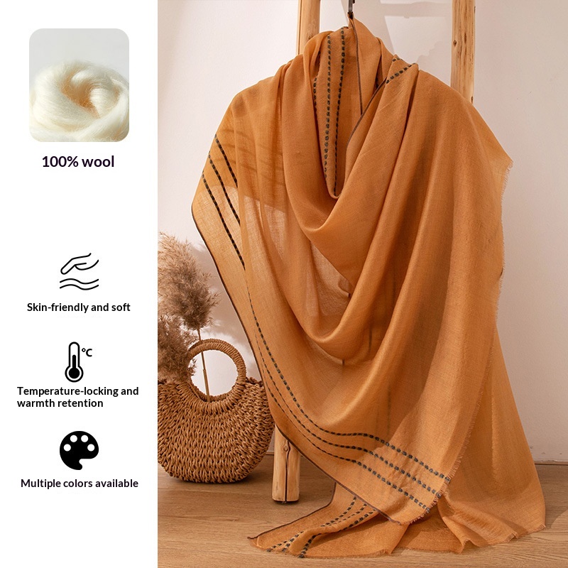 Pashmina Wrap Large - وشاح من الصوف 100% فائق النعومة،