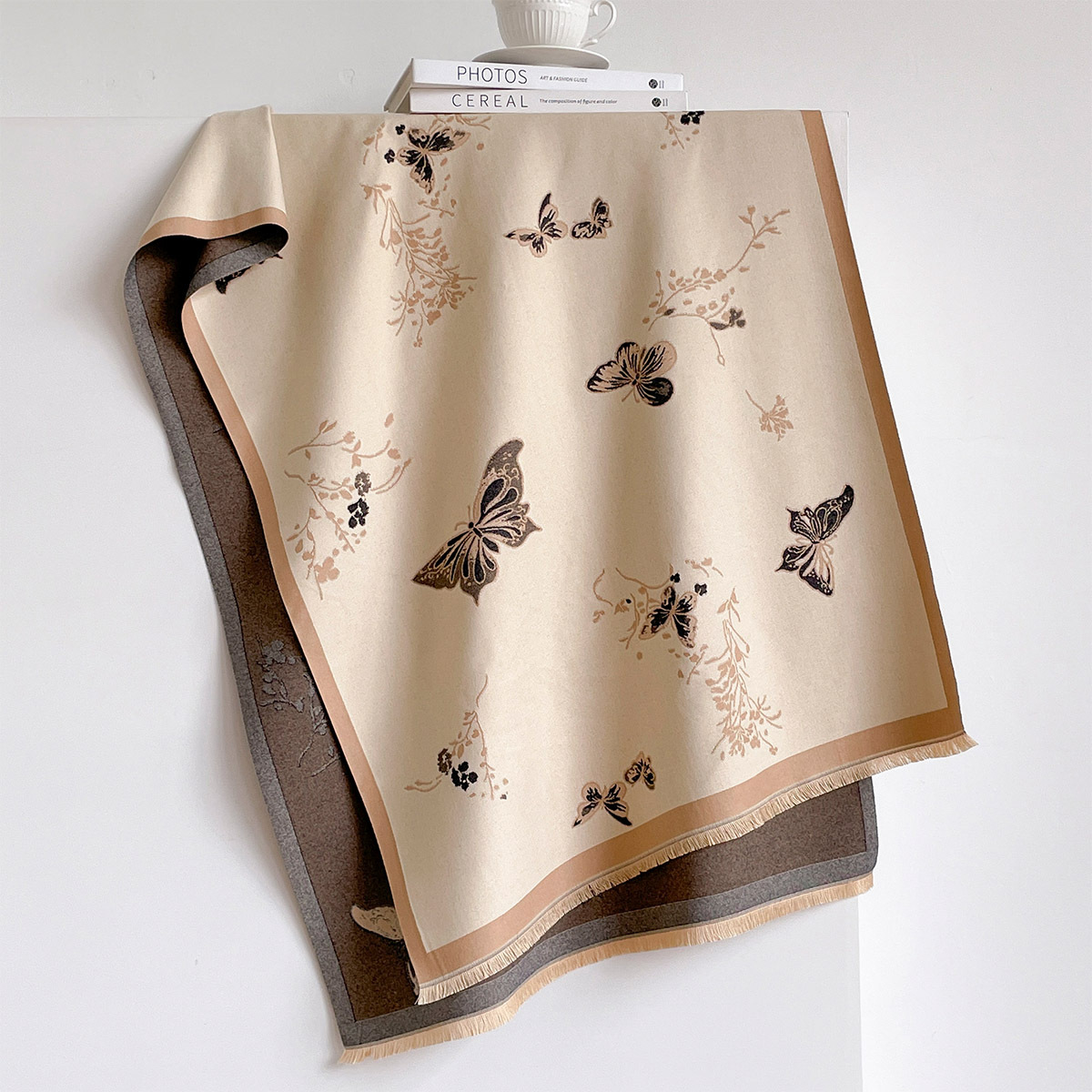 وشاح نسائي من الكشمير الصناعي  - مراجعة Pashmina Wrap Large وسعره