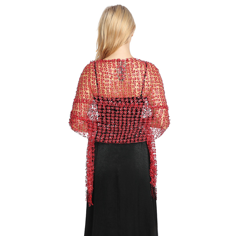 شال أوروبي وأمريكي مزين بالترت - مراجعة Stole Wedding Shawl وسعره