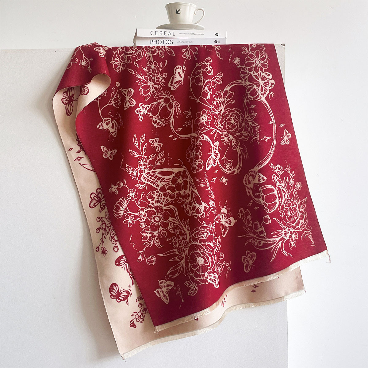 وشاح من الكشمير الصناعي مع شرا - مراجعة Pashmina Wrap Large وسعره