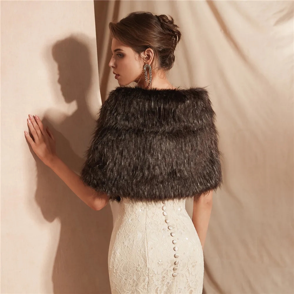 وشاح زفاف أنيق من الفرو الصناع - مراجعة Stole Wedding Shawl وسعره
