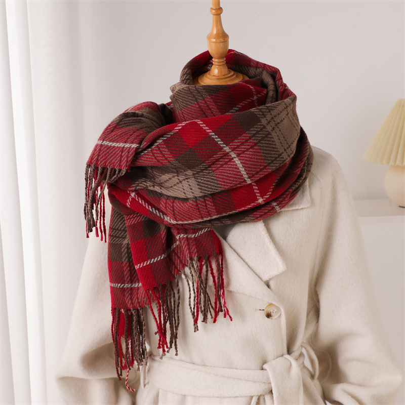 وشاح شتوي فاخر بنقشة مربعات دا - مراجعة Pashmina Wrap Large وسعره