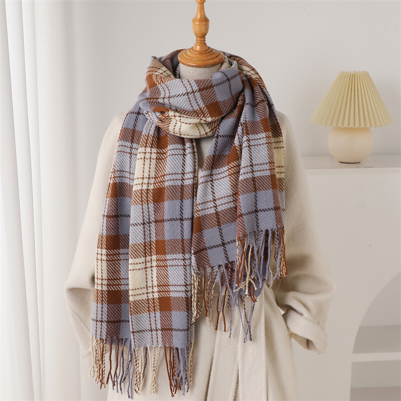 وشاح شتوي فاخر بنقشة مربعات دا - مراجعة Pashmina Wrap Large وسعره