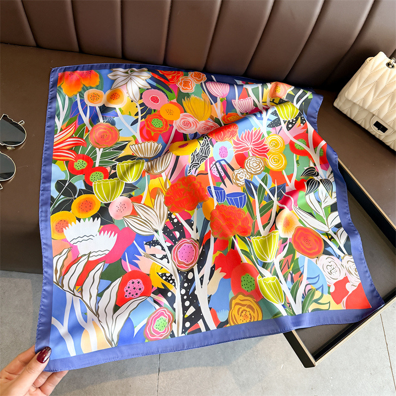 وشاح مربع جديد بطبعة زهور للنس - مراجعة Scarf Silk Square وسعره