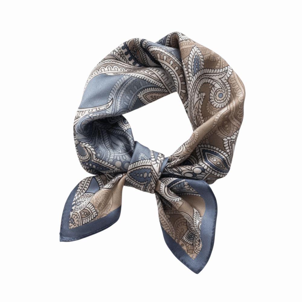 وشاح حريري مربع الشكل بطباعة ز - مراجعة Scarf Silk Square وسعره