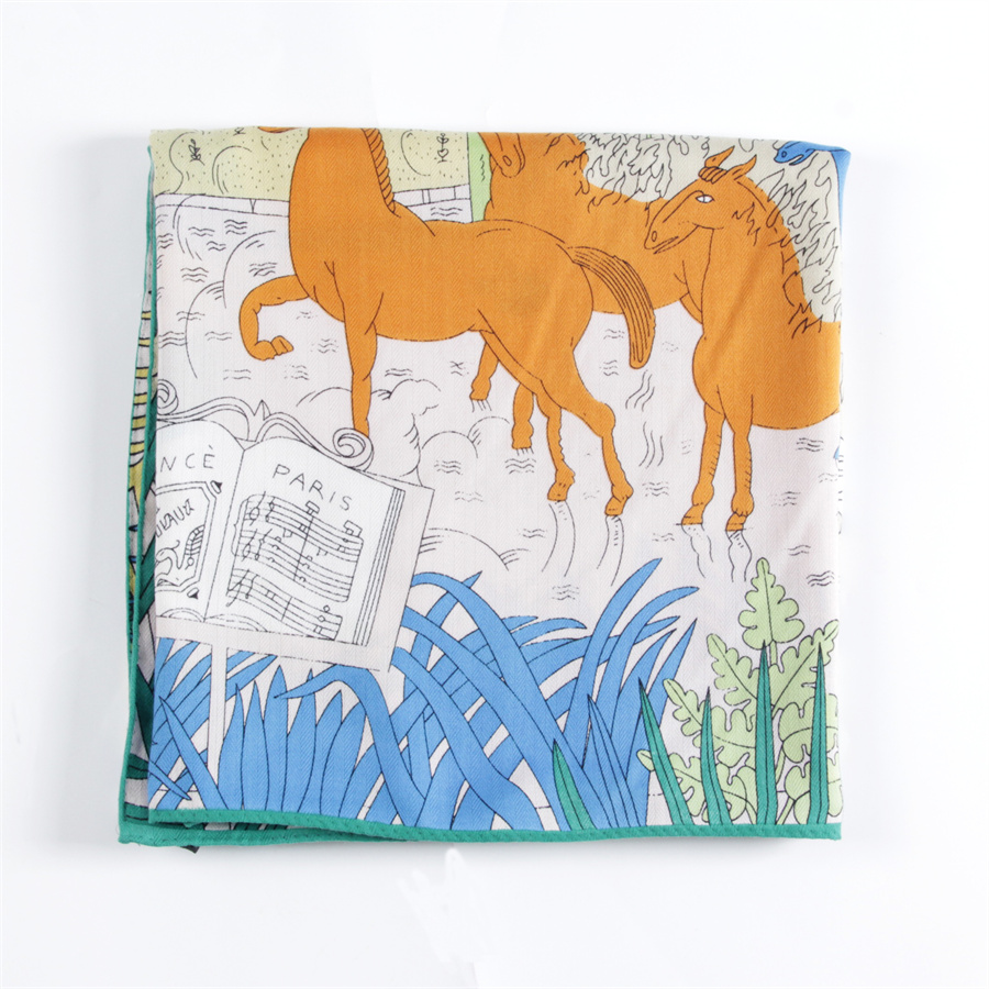POBING الحرير الكشمير وشاح الم - مراجعة Scarf Silk Square وسعره