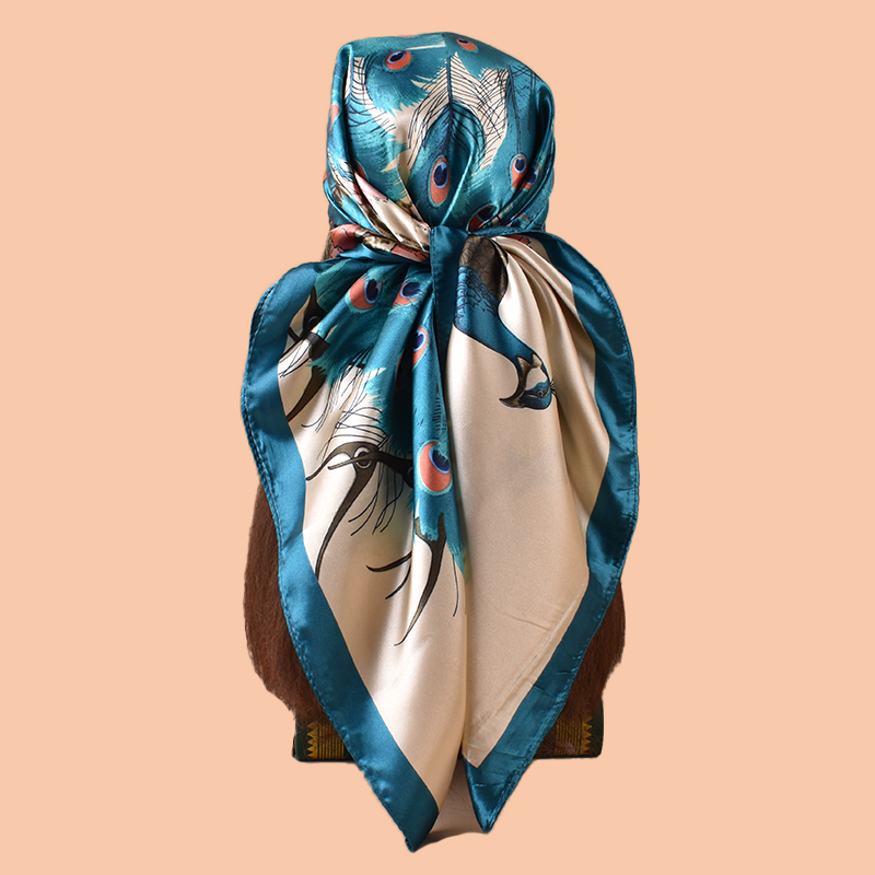 1 قطعة وشاح مربع كبير للسيدات  - مراجعة Scarf Silk Square وسعره